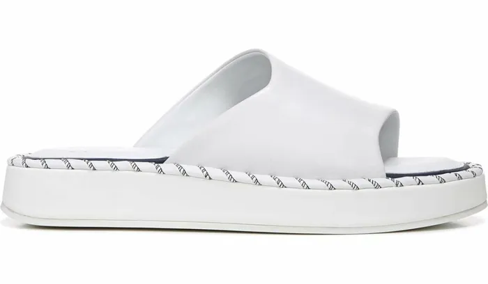 Flat Sandals Women Franco Sarto Sarto Zoe Slide Sandal White Leather