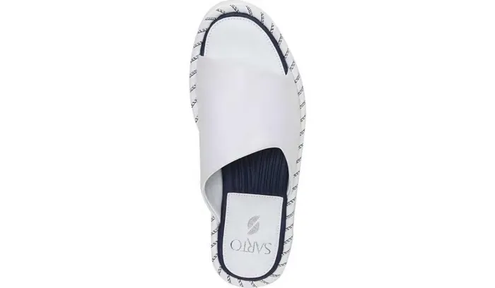 Flat Sandals Women Franco Sarto Sarto Zoe Slide Sandal White Leather