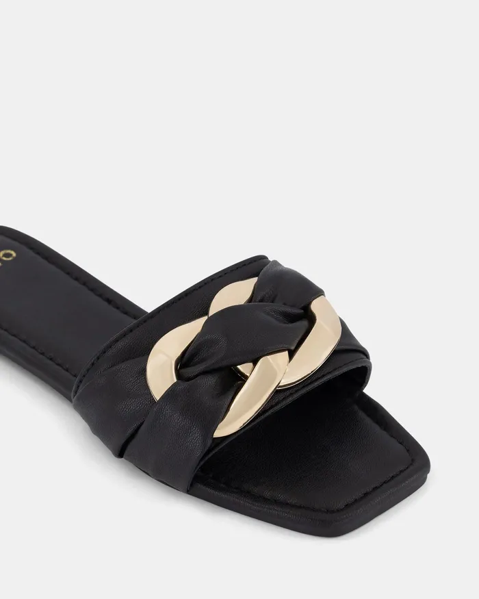 Flat Sandals Women NOVO Shoes SAGAR BLACK Sandals