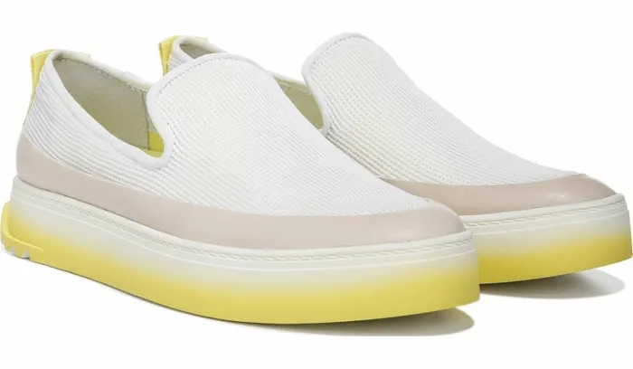 Flats Women Franco Sarto Sarto Debra 2 Platform Slip On Sneaker White Fabric