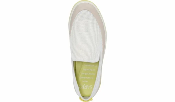 Flats Women Franco Sarto Sarto Debra 2 Platform Slip On Sneaker White Fabric