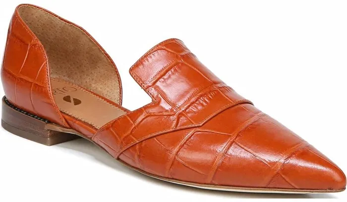 Flats Women Franco Sarto Sarto Toby D039Orsay Flat Dark Orange Leather