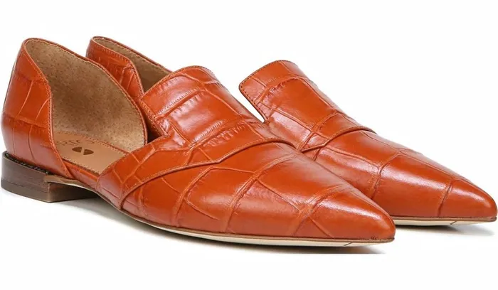 Flats Women Franco Sarto Sarto Toby D039Orsay Flat Dark Orange Leather