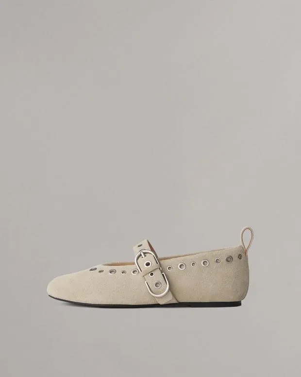 Flats Women Rag and Bone Spire Mary Jane Shoes Light Sand Suede