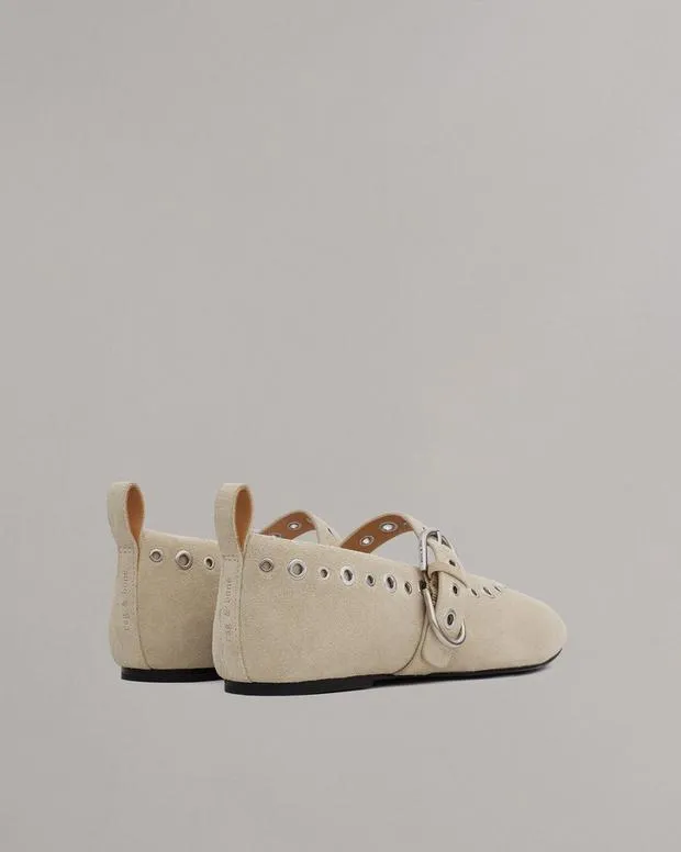 Flats Women Rag and Bone Spire Mary Jane Shoes Light Sand Suede