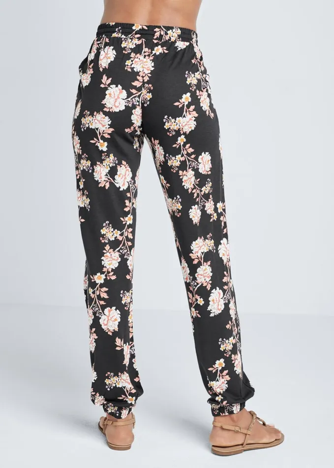 FLORAL PRINTED PANTS Black Women VENUS Bottoms