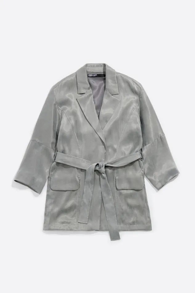 Fluid Gray Doublebreasted Jacket Grey Women Bimba Y Lola Party