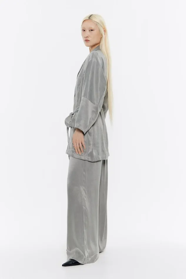 Fluid Gray Doublebreasted Jacket Grey Women Bimba Y Lola Party Fluid Gray Doublebreasted Jacket Grey Women Bimba Y Lola Party