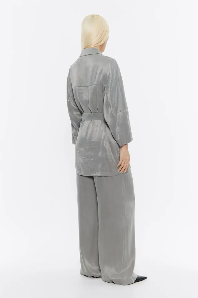 Fluid Gray Doublebreasted Jacket Grey Women Bimba Y Lola Party Fluid Gray Doublebreasted Jacket Grey Women Bimba Y Lola Party