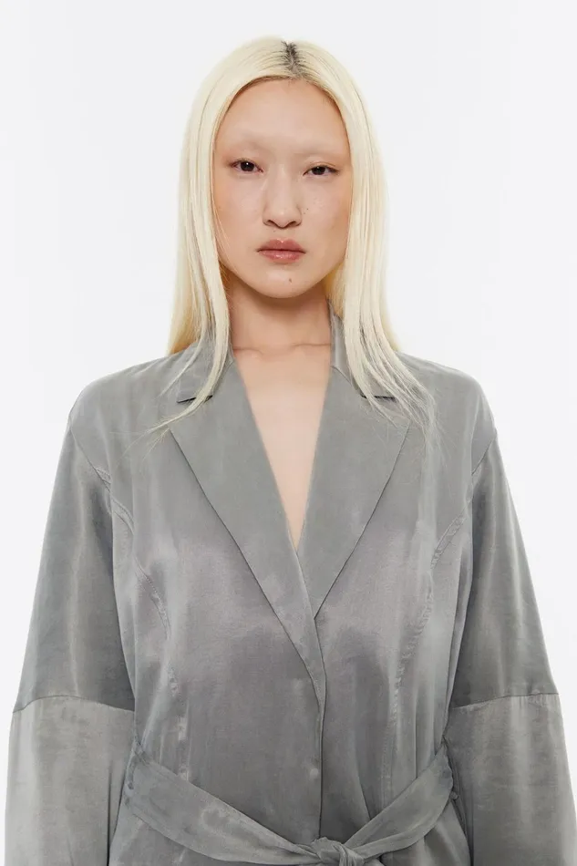 Fluid Gray Doublebreasted Jacket Grey Women Bimba Y Lola Party Fluid Gray Doublebreasted Jacket Grey Women Bimba Y Lola Party
