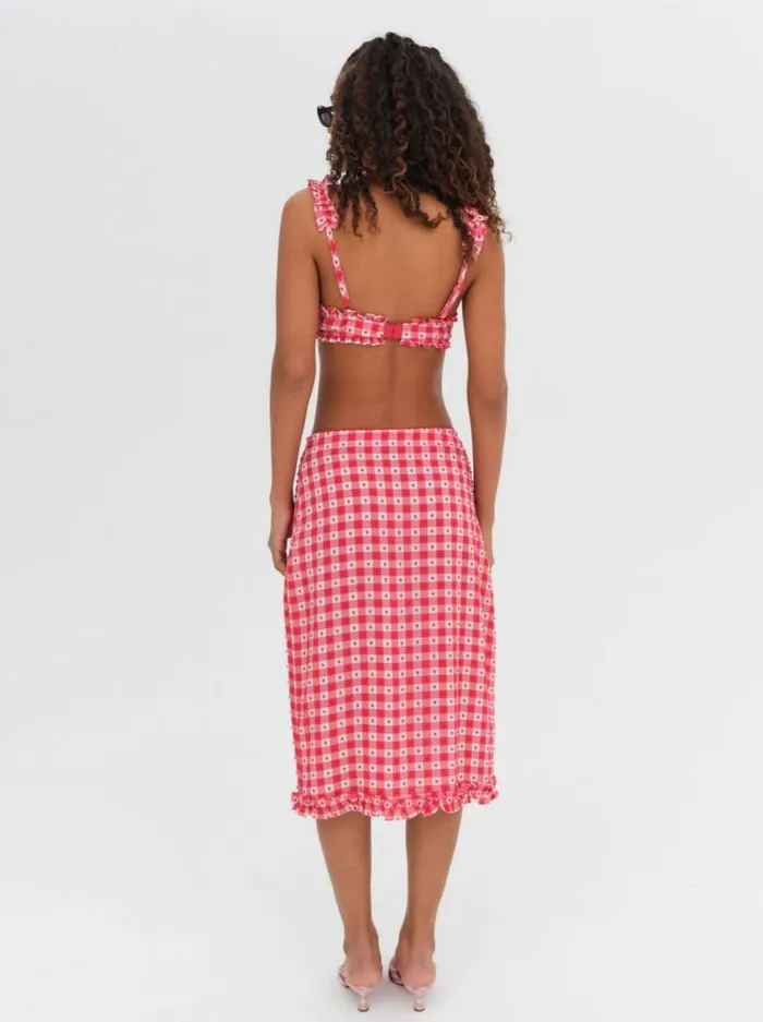 For Love and Lemons Bottoms Margot Midi Skirt Red 8211 Women