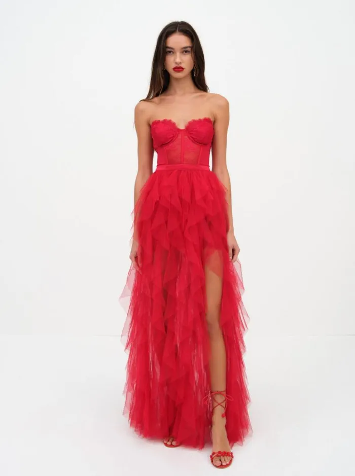 For Love and Lemons Dresses Bustier Gown Red 8211 Women For Love and Lemons Dresses Bustier Gown Red 8211 Women