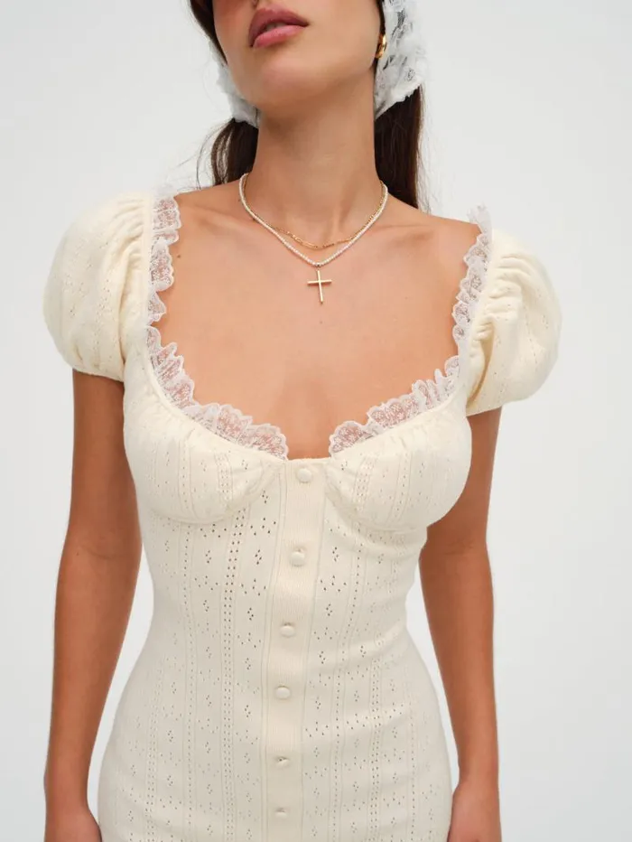 For Love and Lemons Dresses Daniela Knit Mini Dress Ivory 8211 Women For Love and Lemons Dresses Daniela Knit Mini Dress Ivory 8211 Women