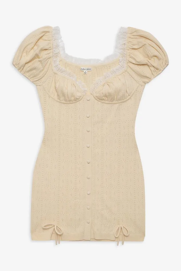 For Love and Lemons Dresses Daniela Knit Mini Dress Ivory 8211 Women For Love and Lemons Dresses Daniela Knit Mini Dress Ivory 8211 Women