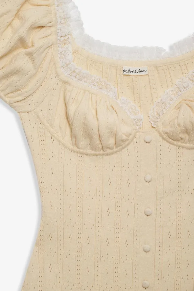 For Love and Lemons Dresses Daniela Knit Mini Dress Ivory 8211 Women For Love and Lemons Dresses Daniela Knit Mini Dress Ivory 8211 Women