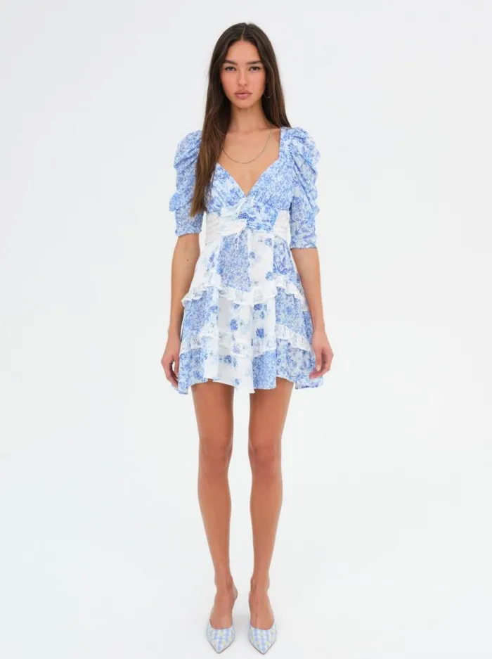 For Love and Lemons Dresses Rosalyn Mini Dress Blue 8211 Women For Love and Lemons Dresses Rosalyn Mini Dress Blue 8211 Women