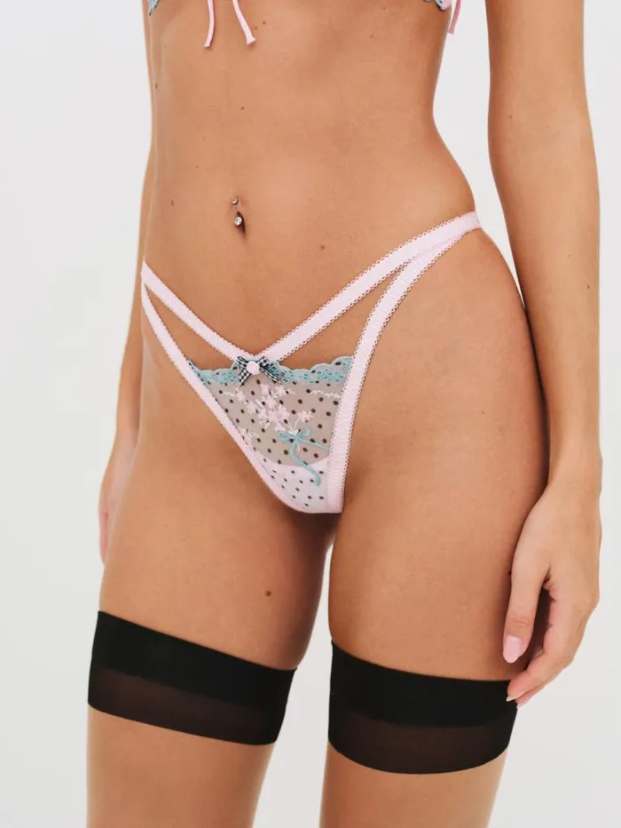 For Love and Lemons Lingerie Anya Thong Panty Pink 8211 Women For Love and Lemons Lingerie Anya Thong Panty Pink 8211 Women
