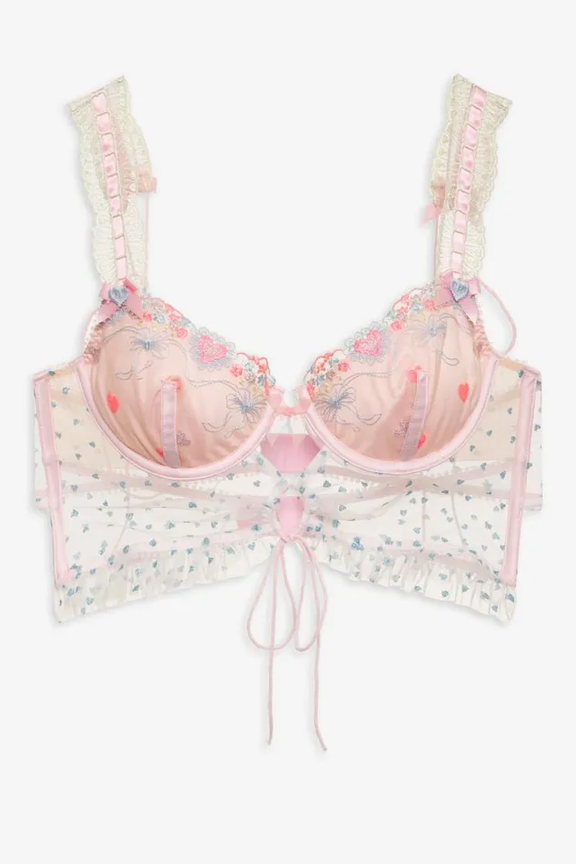 For Love and Lemons Lingerie Gabriella Embroidered Bustier Blue 8211 Women For Love and Lemons Lingerie Gabriella Embroidered Bustier Blue 8211 Women
