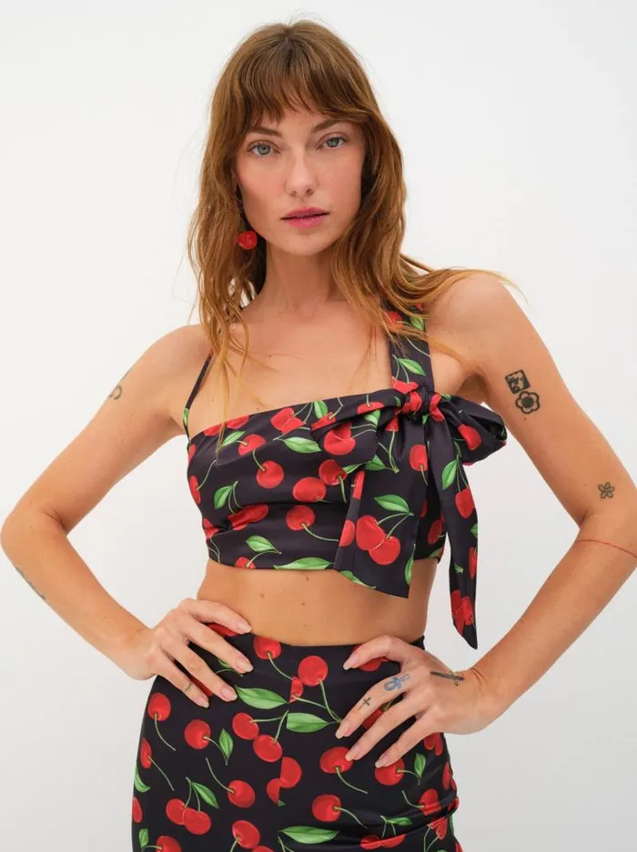 For Love and Lemons Tops Ophelia Crop Top Black 8211 Women