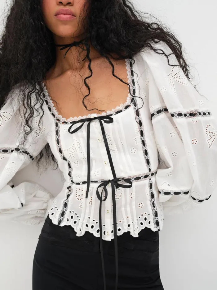 For Love and Lemons Tops Rowan Top White 8211 Women For Love and Lemons Tops Rowan Top White 8211 Women