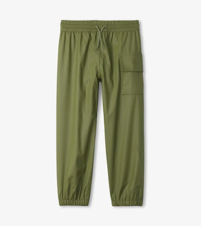 Forest Green Kids Rain Pants Hatley