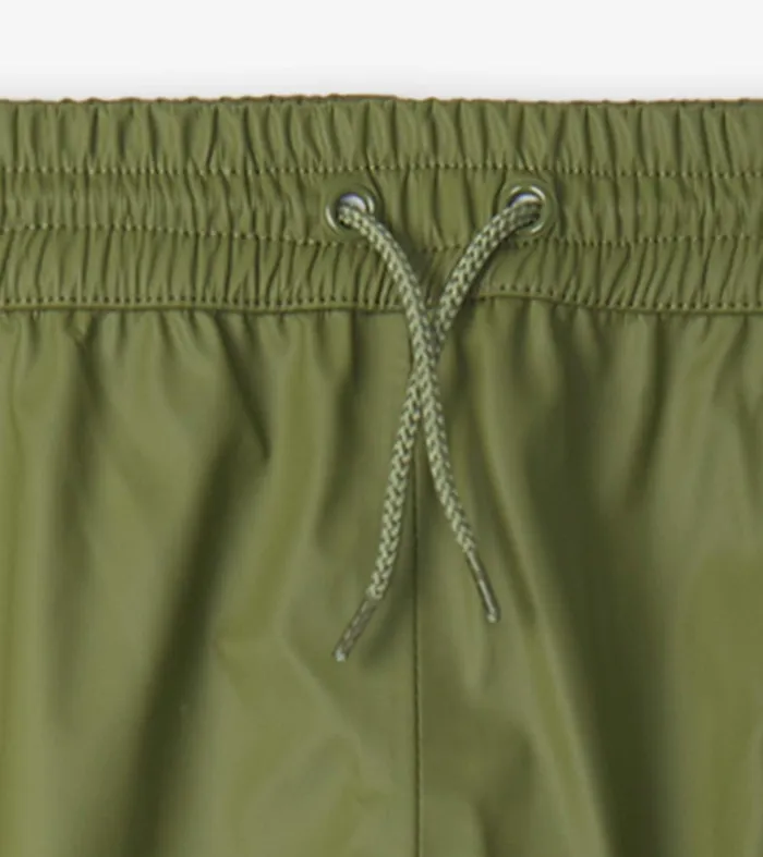 Forest Green Kids Rain Pants Hatley