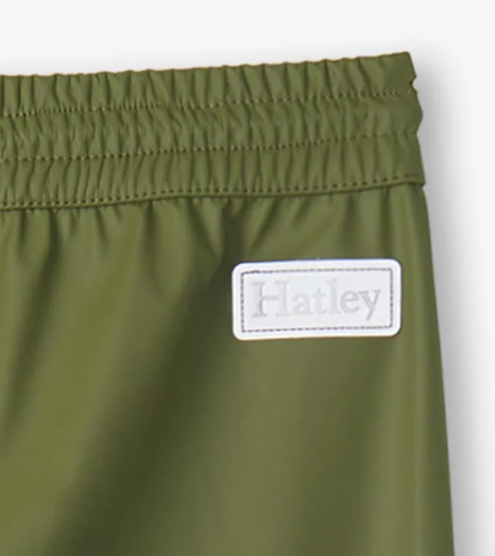 Forest Green Kids Rain Pants Hatley
