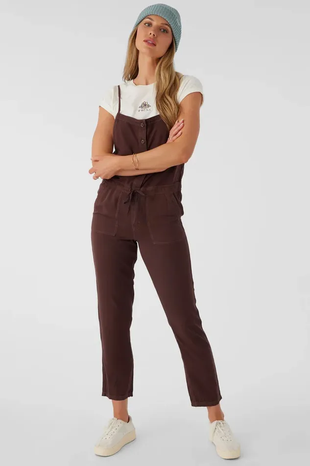 FRANCINA TWILL JUMPSUIT Chocolate Women O039NEILL Clothing