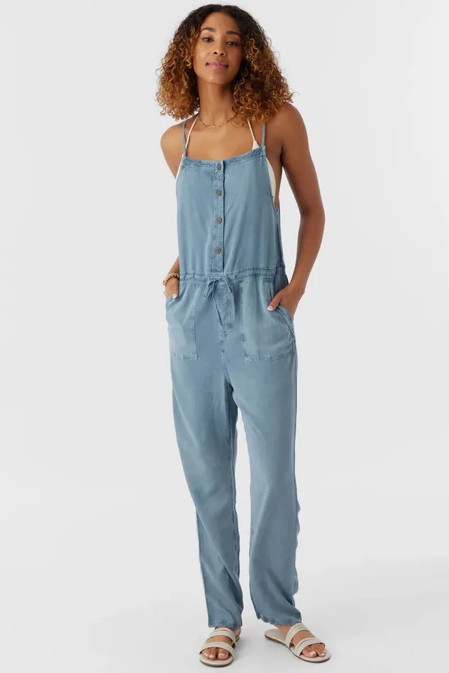 FRANCINA TWILL JUMPSUIT Slate Women O039NEILL Clothing