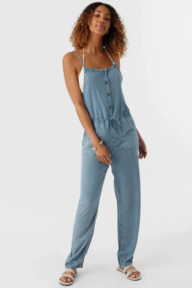 FRANCINA TWILL JUMPSUIT Slate Women O039NEILL Clothing