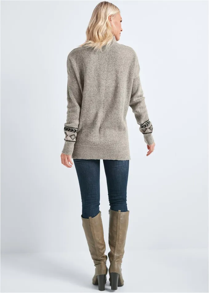GEOMETRIC PRINTED SWEATER Grey Multi Women VENUS Pullover