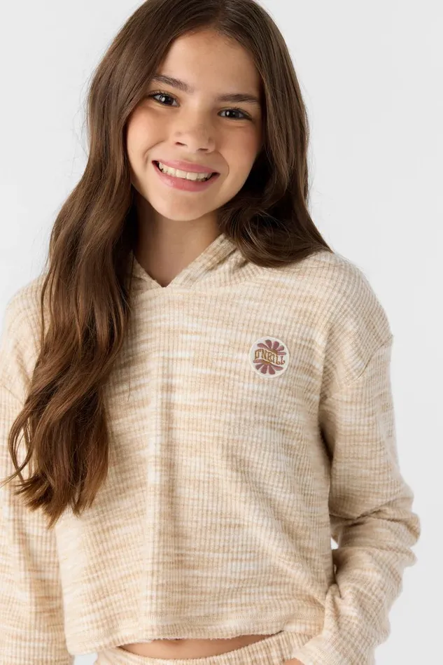GIRL039S KAROLINA HOODY LONG SLEEVE TOP Winter White Kids O039NEILL Girl039S Clothing