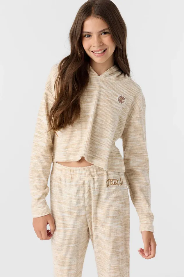 GIRL039S KAROLINA HOODY LONG SLEEVE TOP Winter White Kids O039NEILL Girl039S Clothing