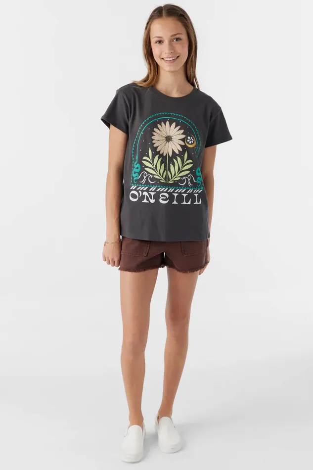 GIRL039S MOONLIT DAISY TEE Washed Black Kids O039NEILL Girl039S Clothing