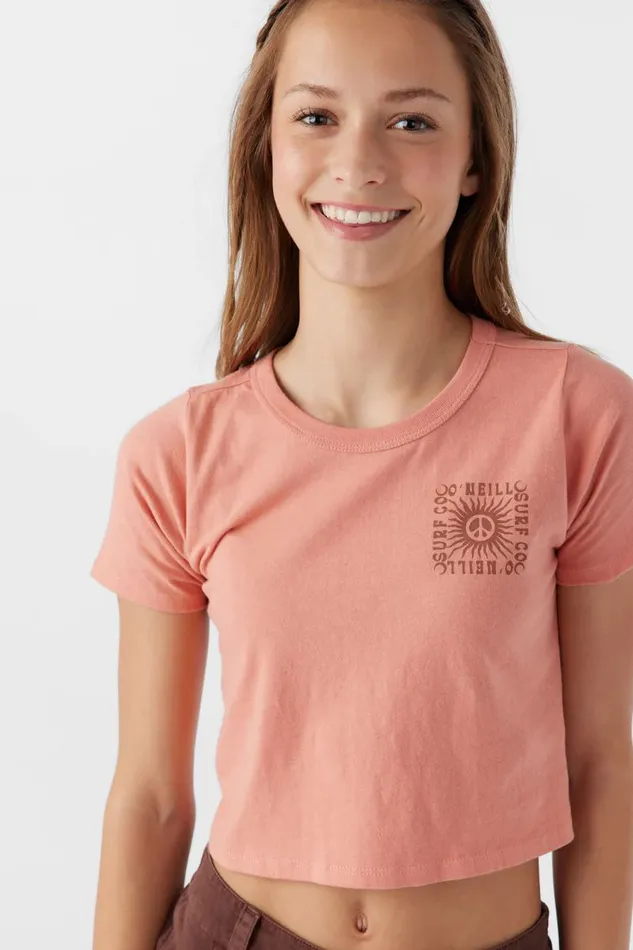 GIRL039S PEACE RAYS TEE Canyon Clay Kids O039NEILL Girl039S Clothing
