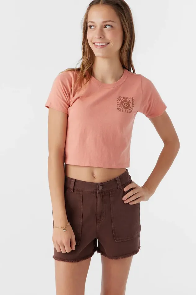 GIRL039S PEACE RAYS TEE Canyon Clay Kids O039NEILL Girl039S Clothing
