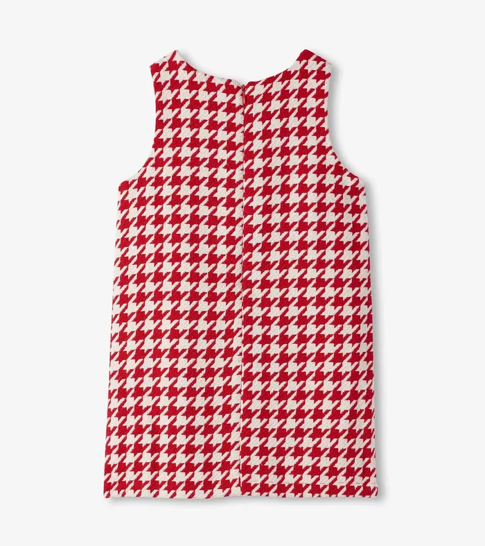 Girls Big Bow Houndstooth Dress Hatley