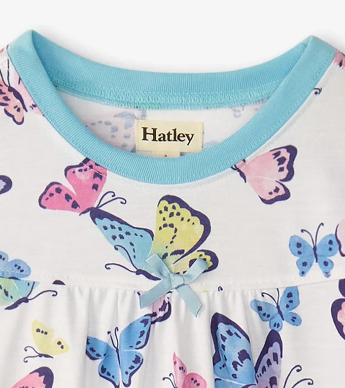 Girls Big Butterflies Long Sleeve Nightgown Hatley