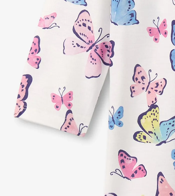 Girls Big Butterflies Long Sleeve Nightgown Hatley
