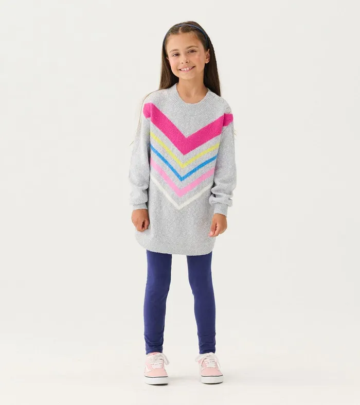 Girls Chevron Stripe Chunky Sweater Tunic Hatley