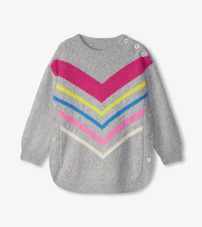 Girls Chevron Stripe Chunky Sweater Tunic Hatley