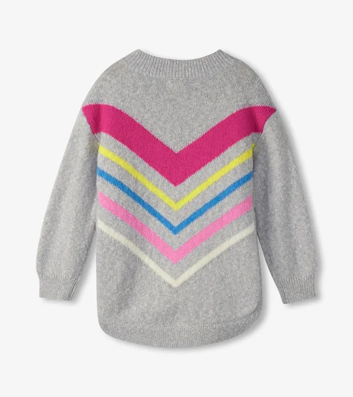Girls Chevron Stripe Chunky Sweater Tunic Hatley