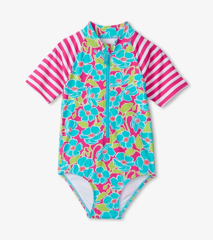 Girls Floating Poppies OnePiece Rashguard Hatley