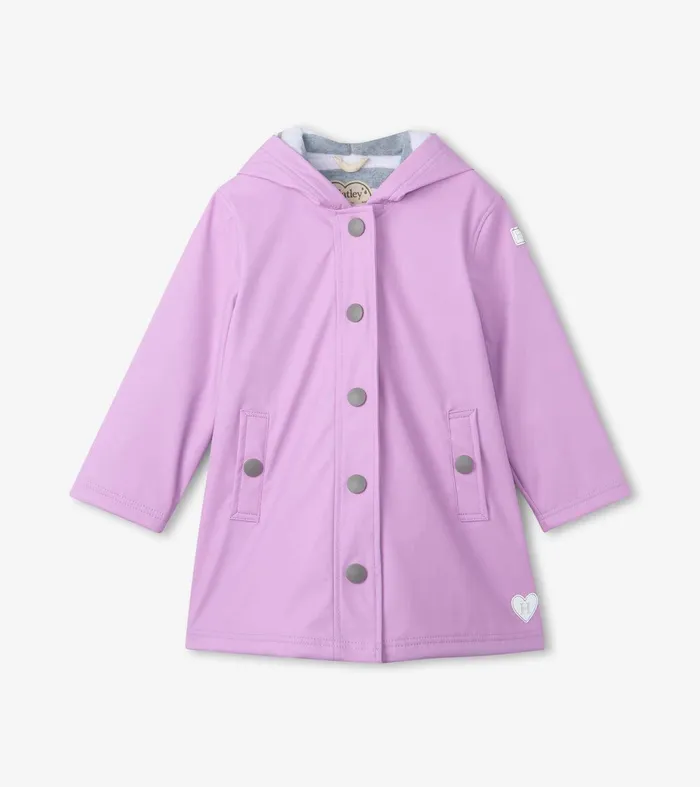Girls Lilac ButtonUp Rain Jacket Hatley