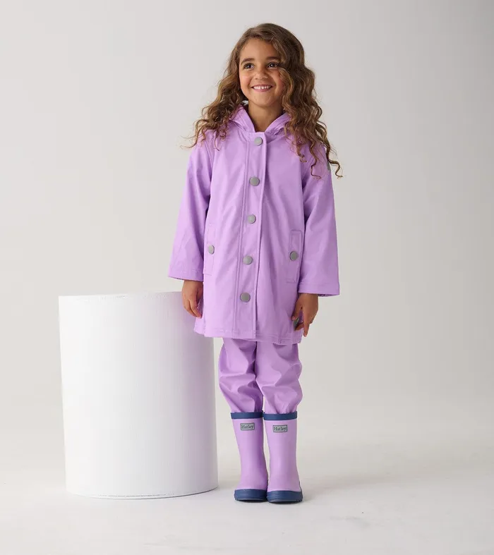 Girls Lilac ButtonUp Rain Jacket Hatley