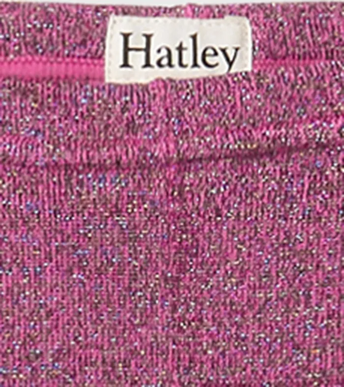 Girls Pink Glitter Knit Leggings Hatley