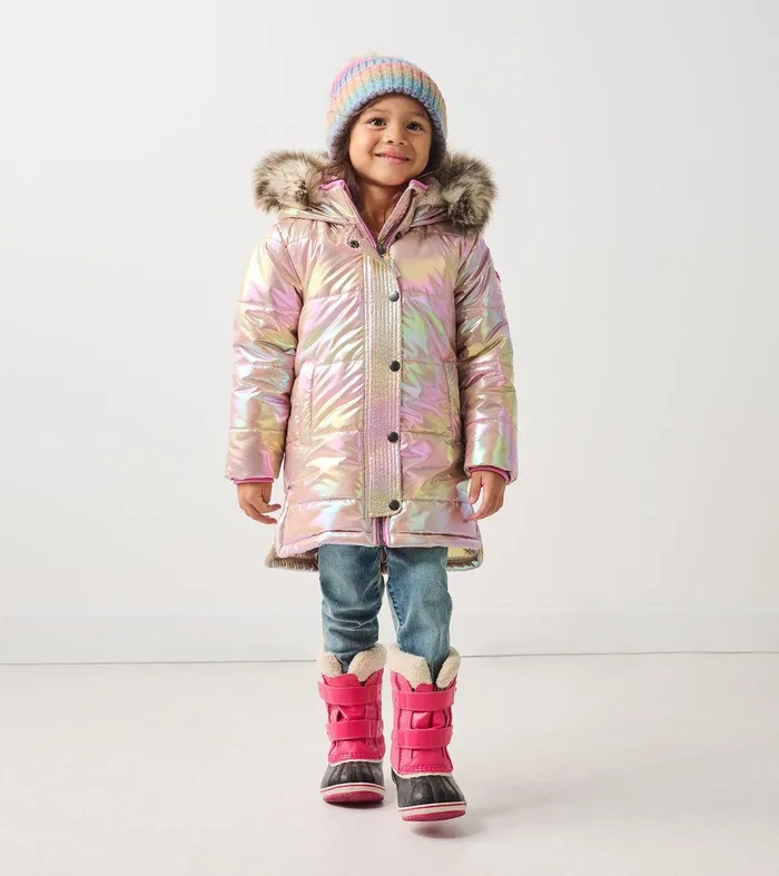 Girls Pink Moon Puffer Jacket Hatley