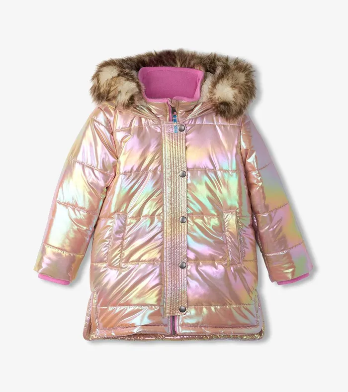 Girls Pink Moon Puffer Jacket Hatley