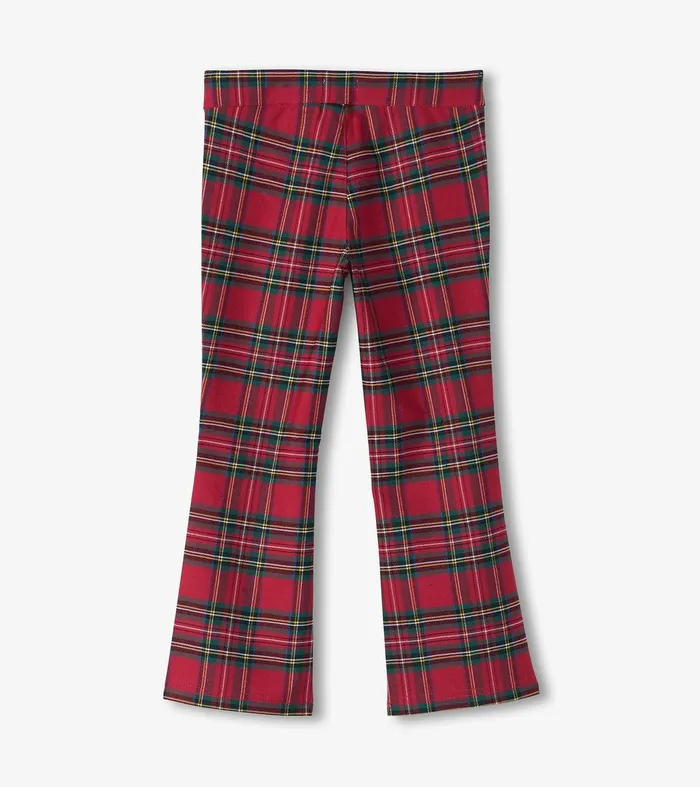 Girls Red Plaid Flared Pants Hatley