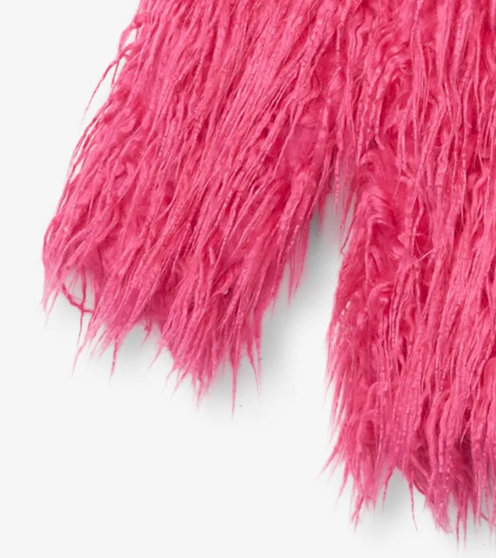 Girls Sheer Pink Faux Fur Jacket Hatley